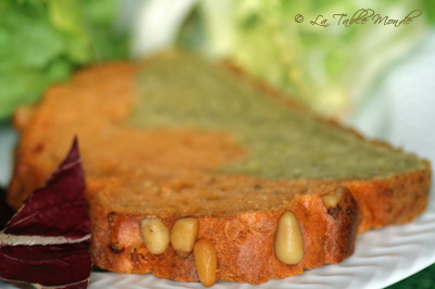 Cake marbré aux 2 pestos Cake marbré aux 2 pestos